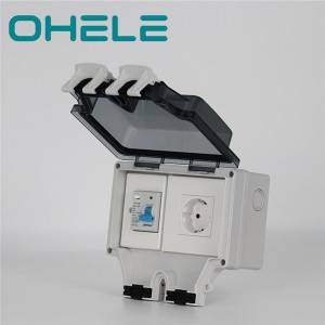 16A Germany switch socket with RCD series 86 type waterproof box