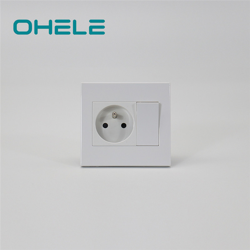 Bottom price Electrical Wall Plug Types - 1 Gang French Socket+1 Gang Switch – Ohom