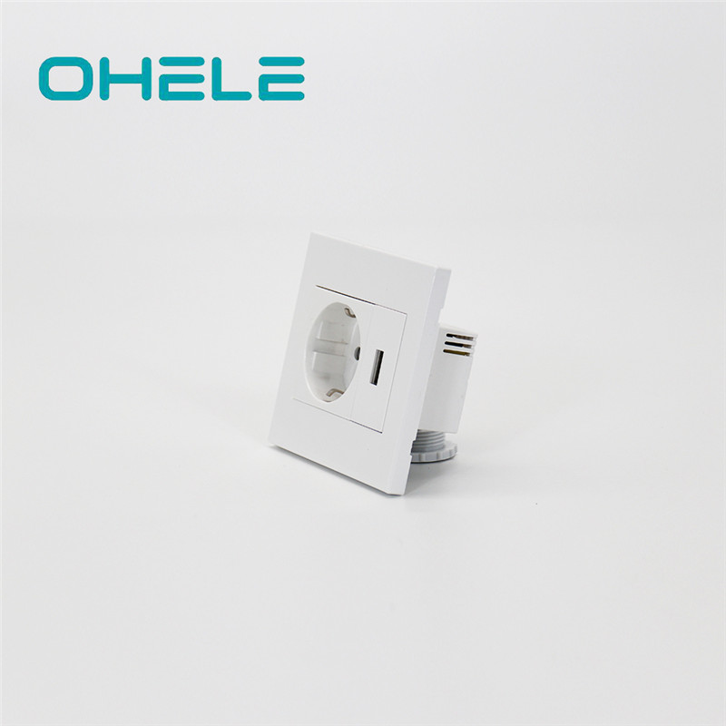 Wholesale Price Coloured Wall Sockets - 1 Gang German(EU) Socket+1 Gang USB – Ohom