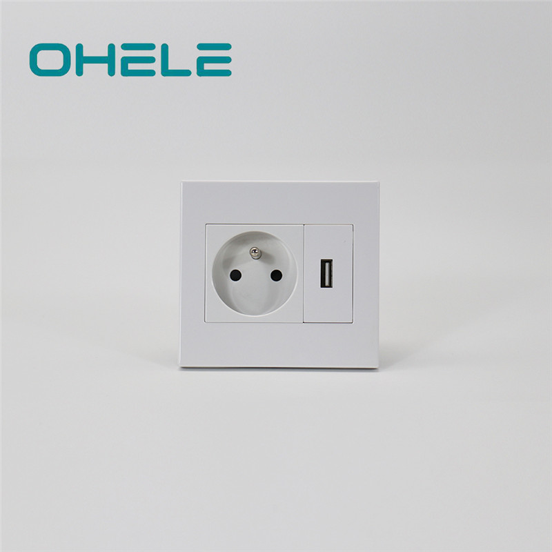 China New Product Types Of Electrical Wall Plugs - 1 Gang French Socket+1 Gang USB – Ohom