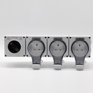 Electric Galvanized Water Resistant Plug Socket - 1 Gang Switch + 3 Gang UK Socket – Ohom
