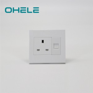 Excellent quality Double Switched Wall Socket - 1 Gang UK Socket+1 Gang Computer Port – Ohom
